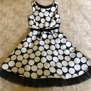 Rare Editions Monochrome Polka Dot Dress